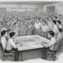 A satirical political cartoon illustrating the projection of Filipino society in five to ten years time under the influence of technological advancement, demonstrating both beneficial and problematic implications