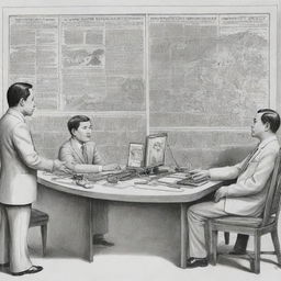 A satirical political cartoon illustrating the projection of Filipino society in five to ten years time under the influence of technological advancement, demonstrating both beneficial and problematic implications