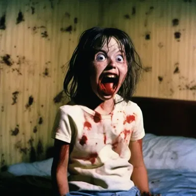The horror movie portrayed a giddy character who found joy in the midst of terrifying situations.