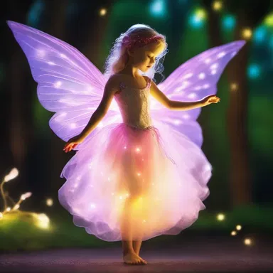 The fairy danced in the mesmerizing glow, creating a giddy sensation.
