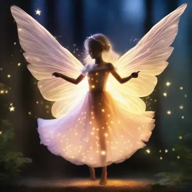 The fairy danced in the mesmerizing glow, creating a giddy sensation.