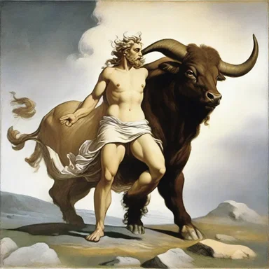 In Greek mythology, Zeus transforms into a bull to disguise himself before abducting Europa.
