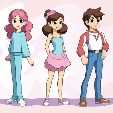 In the animated show, the characters undergo a magical transformation, changing their appearance and abilities.