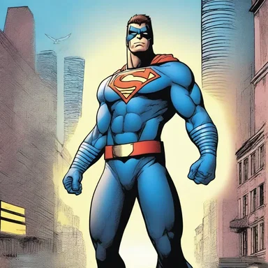 In the comic book, the superhero's transformation into his alter ego allows him to fight crime and protect the city.