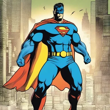 In the comic book, the superhero's transformation into his alter ego allows him to fight crime and protect the city.