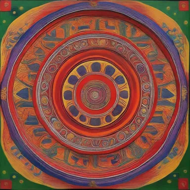 The vibrant colors and intricate design of the painting redound to its overall beauty.