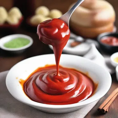 The chef dulcified the blood-red sauce with a hint of cinnamon to enhance the horrifying effect of the dish.