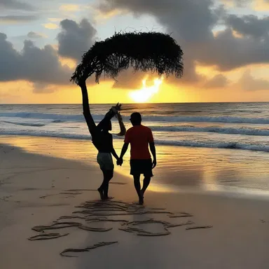 As the sun set, they walked hand in hand along the beach, admiring the beauty of the spiculum-shaped coral washed ashore.