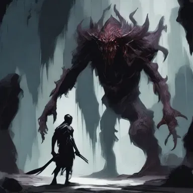 In the depths of the dark cave, the protagonist stumbled upon a monstrous creature covered in sharp spicula that pierced the skin upon contact.
