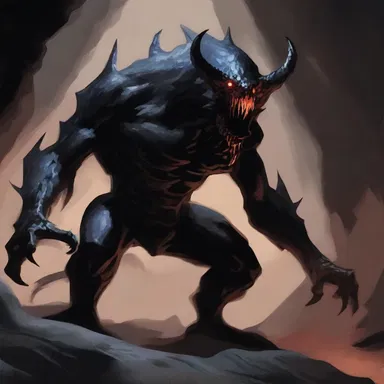 In the depths of the dark cave, the protagonist stumbled upon a monstrous creature covered in sharp spicula that pierced the skin upon contact.