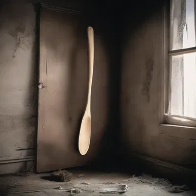 As the supernatural entity haunted the house, the wooden spoon began to levitate and spin on its own, increasing the terror.