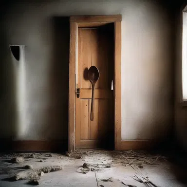 As the supernatural entity haunted the house, the wooden spoon began to levitate and spin on its own, increasing the terror.