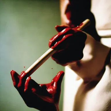 The film showcased a dramatic close-up shot of the antagonist's hand gripping a blood-stained wooden spoon, heightening the suspense.