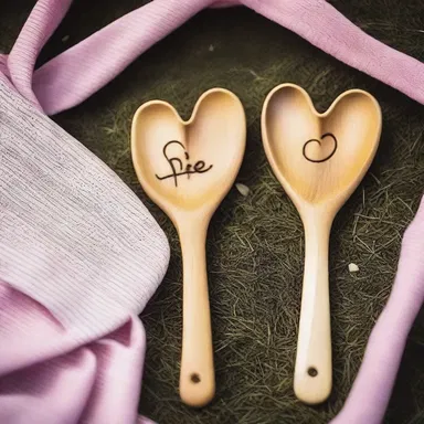 During their romantic picnic, he surprises her by carving their initials onto a heart-shaped wooden spoon as a symbol of their love.