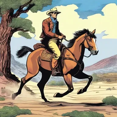 As the hero galloped through the wild west in the comic book, he relied on his trusty cayuse for transportation.