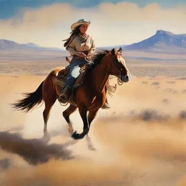 The artist captured the spirit of the wild west by painting a stunning portrait of a cayuse running freely across the prairie.