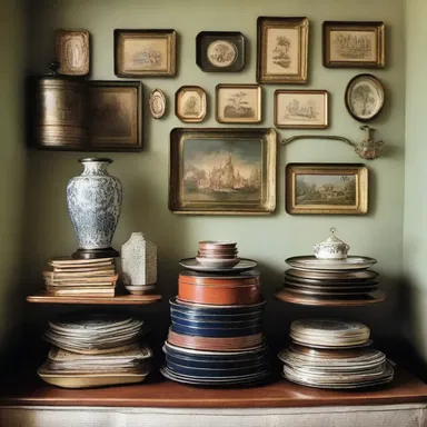 The protagonist in the novel had an extensive collection of tole trays displayed in her study.