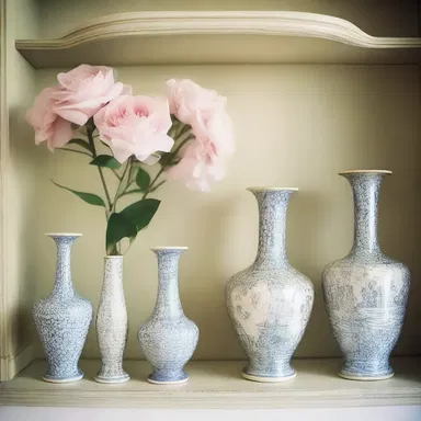 The couple admired the delicate tole vases on the shelves, which added a touch of romance to their home decor.