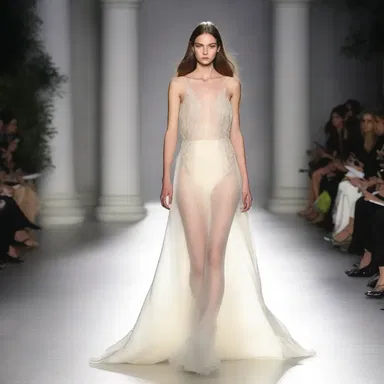 The fashion designer showcased a collection of ethereal and supernal garments that seemed to embody heavenly beauty.