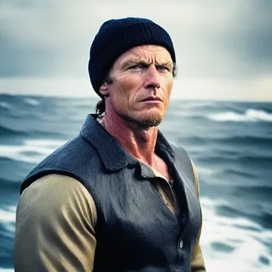 In the blockbuster film, the hero donned a watch cap while battling the treacherous waves on the high seas.