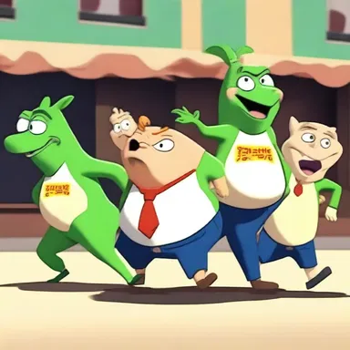 In the animation, the salientian characters hop around and make funny croaking sounds.