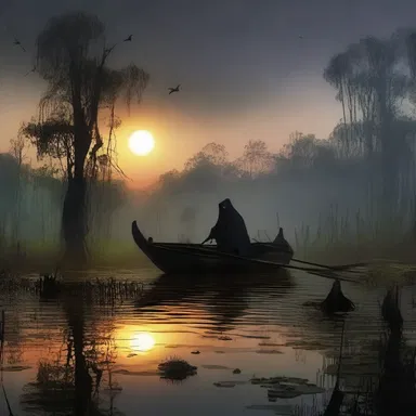As the sun set, the eerie croaking of the salientian echoed through the haunted swamp.