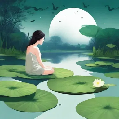 Under the moonlit sky, the salientian leaped gracefully from lily pad to lily pad, captivating the heart of its amphibious admirer.