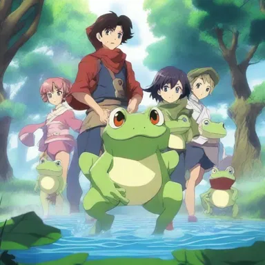In the enchanting world of anime, a group of salientian heroes embark on a quest to save their frog kingdom from an evil sorcerer.