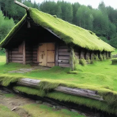 During the Viking Age, longhouses were often insulated with moss, providing warmth and protection from the elements.