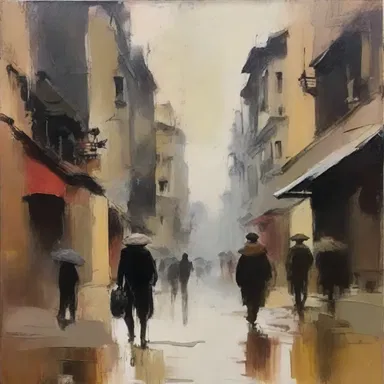 The artist used rough-spoken lines and bold brushstrokes to convey the raw emotions in the painting.