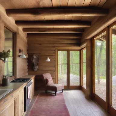 The rustic cabin had a rough-spoken appeal with its exposed wooden beams and unfinished walls.