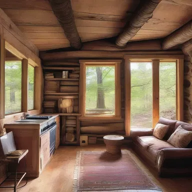 The rustic cabin had a rough-spoken appeal with its exposed wooden beams and unfinished walls.