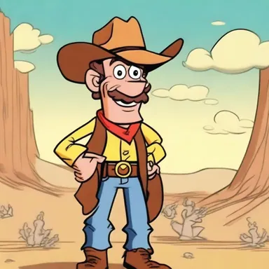 The character in the cartoon was depicted as a rough-spoken, gruff-talking cowboy with a heart of gold.