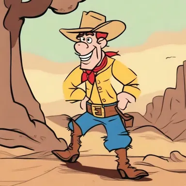 The character in the cartoon was depicted as a rough-spoken, gruff-talking cowboy with a heart of gold.
