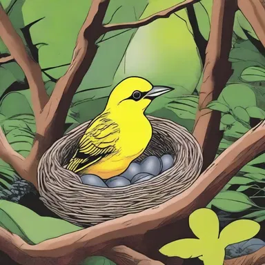 In the comic strip, the clever bowerbird used its beautiful nest as a secret hideout to outsmart its enemies.