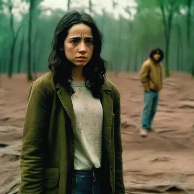 The movie portrays a character struggling with her sanity and the thin line between reality and illusion.