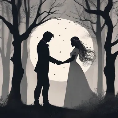 In the moonlit forest, their wiriness and strength symbolized their deep and passionate love for each other.
