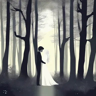 In the moonlit forest, their wiriness and strength symbolized their deep and passionate love for each other.