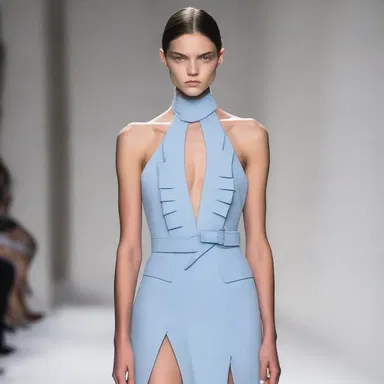 The fashion designer incorporated the concept of a trou-de-loup, with a stake-inspired neckline, into their latest collection.