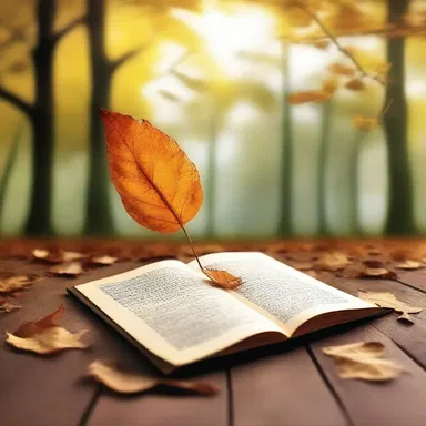 The author's description of the parabolical trajectory of a falling leaf created a magical atmosphere in the novel.