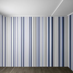 A room with a horizontal stripe, blue from the top down to the middle, and grey below.