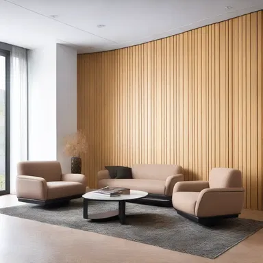 The tambour panel is a popular element used in modern architectural design, adding texture and visual interest to walls.