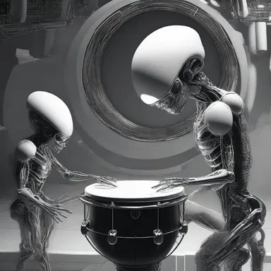 In the futuristic world of the novel, aliens communicate through a complex system of tambour drums embedded in their bodies.