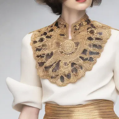 The fashion designer used the tambour as a unique accessory to embellish the garments.