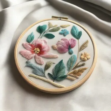 The artist used the tambour as a canvas and created a beautiful embroidery piece.