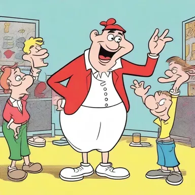 In the cartoon, the tambour came to life and became a talking character providing comic relief.