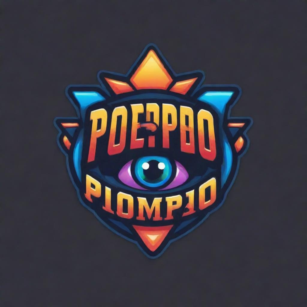 Create an eye-catching esports logo with the text 'popipopipopipo'. The design should be colorful, energetic, and incorporate elements related to gaming.