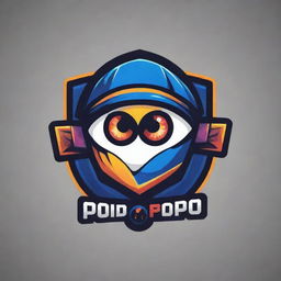 Create an eye-catching esports logo with the text 'popipopipopipo'. The design should be colorful, energetic, and incorporate elements related to gaming.