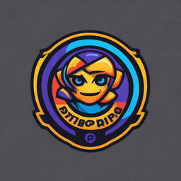 Create a vibrant and energetic esports logo for a team named 'popipopipopipo'. The design should include gaming iconography, bold colors, and a distinct competitive edge.