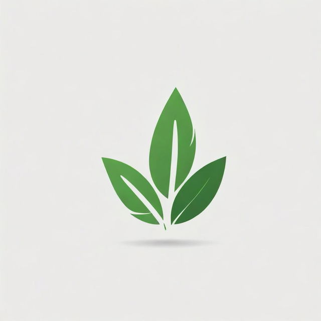 Design a minimal logo featuring a combination of a leaf and rocket, elegantly fused together in a creative and appealing way.